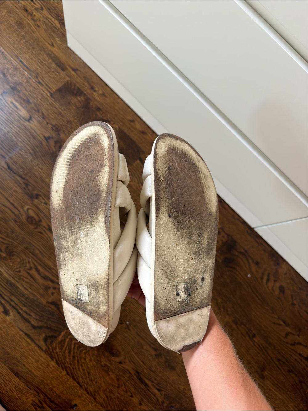 Anine Bing Cream Crisscross Slide Sandals - Picture 2 of 2